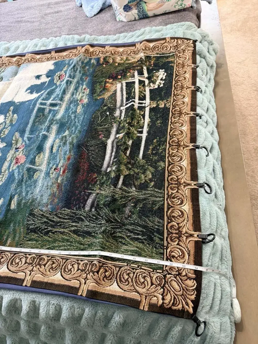 Claude Monet Water Lilies Giverny Style Woven Jacquard Wall Tapestry